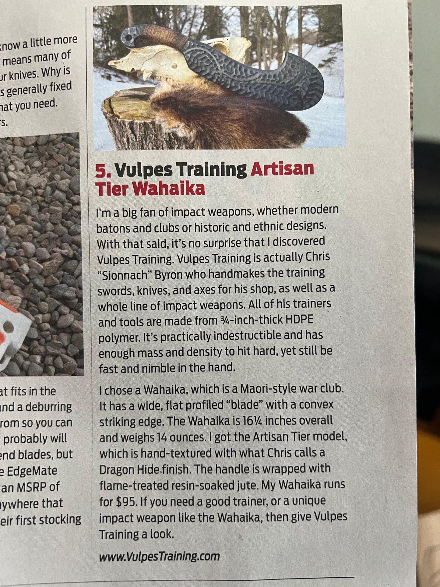 Wahaika Large War Club(Dragon Hide Finish)